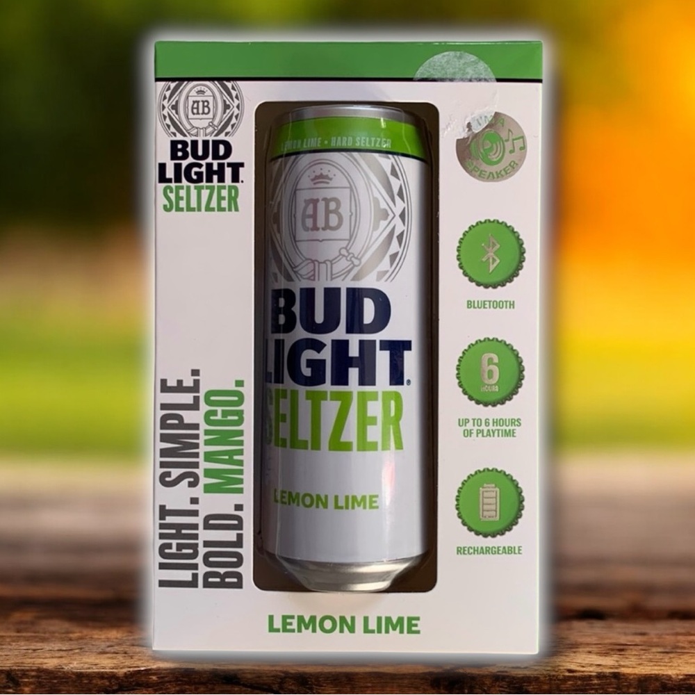 Bud Light Seltzer Mini Bluetooth Portable Rechargeable Novelty Travel Speaker